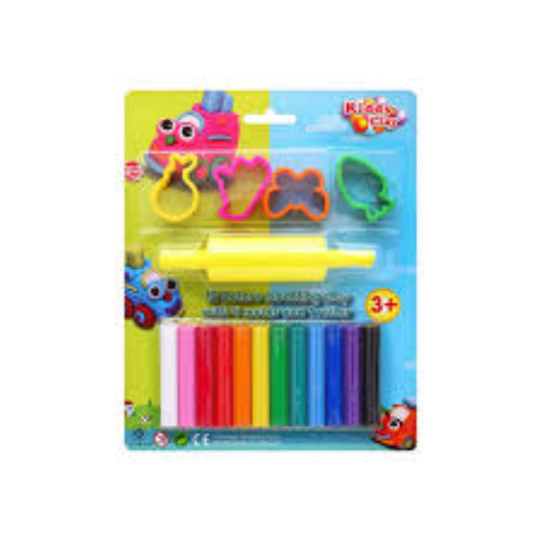 Kiddy Clay 10 Small Palstic Molds+1Roller KC-10SM/R